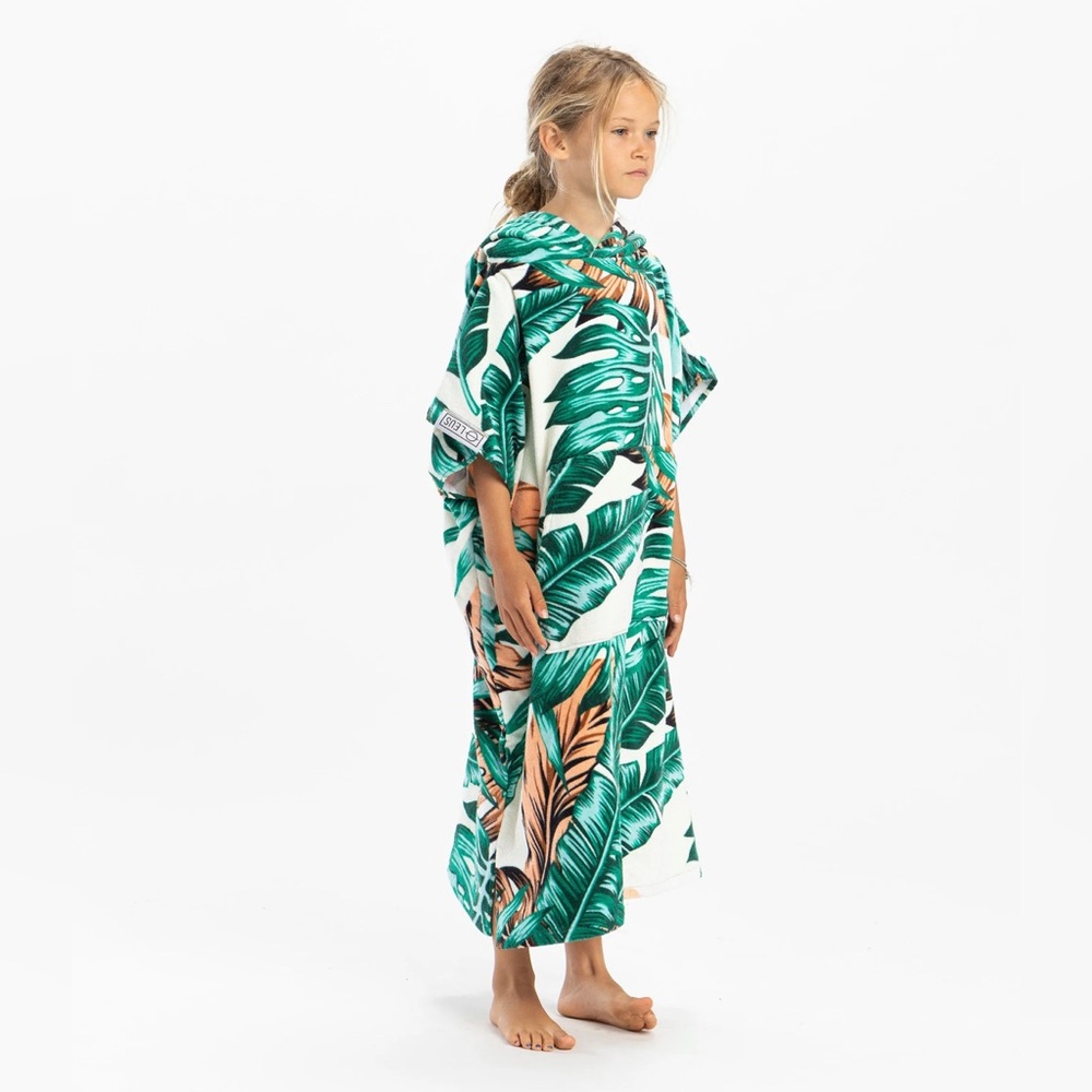 🌴 LEUS Original Eco Poncho Hooded Towel Kid’s/Size S in “Jungle Fever” NWT🌴
